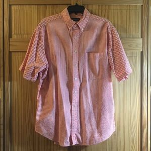 Lands End Men’s Seersucker Short Sleeve Shirt XL